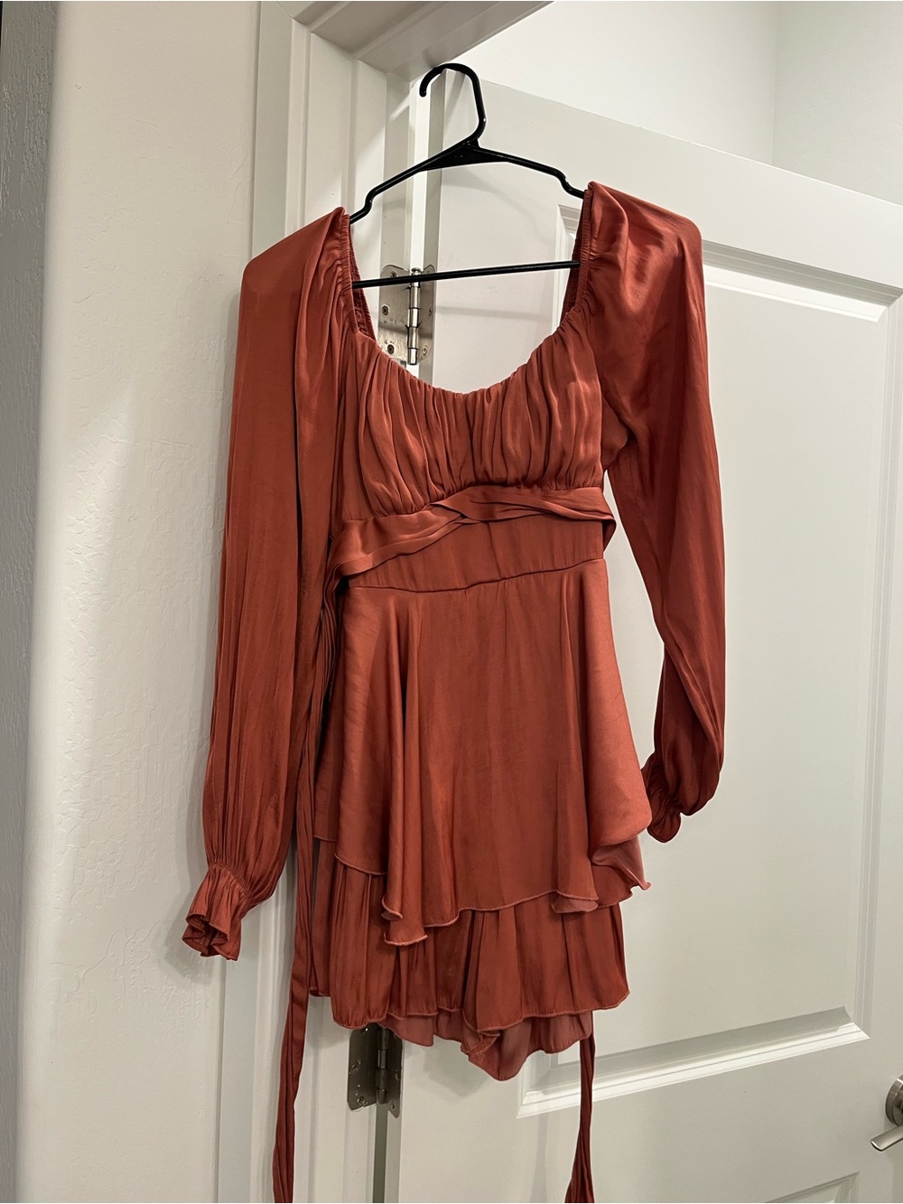 Terracotta/Rust Satin Romper